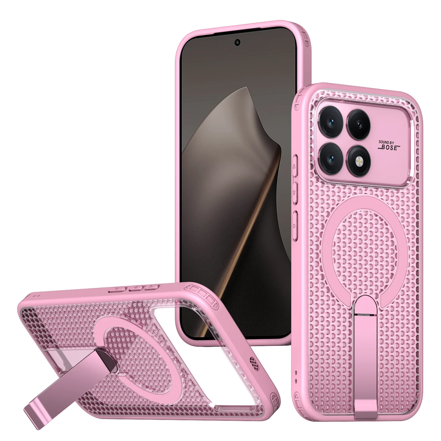 Magsafe Magnetic Heat Dissipation Kickstand Honeycomb Shockproof Phone Case