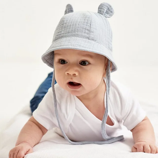 Spring Autumn Solid Color Soft Baby Bucket Hat Cotton Fisherman Hats Kids Summer Toddler Boys Girls Panama Sun Cap 2022 New 3