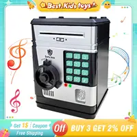 Children Savings Piggy Bank Fingerprint Password Deposit Box Music Money Cash Coins Automatic ATM Machine Safe Kids Toys Gift 1