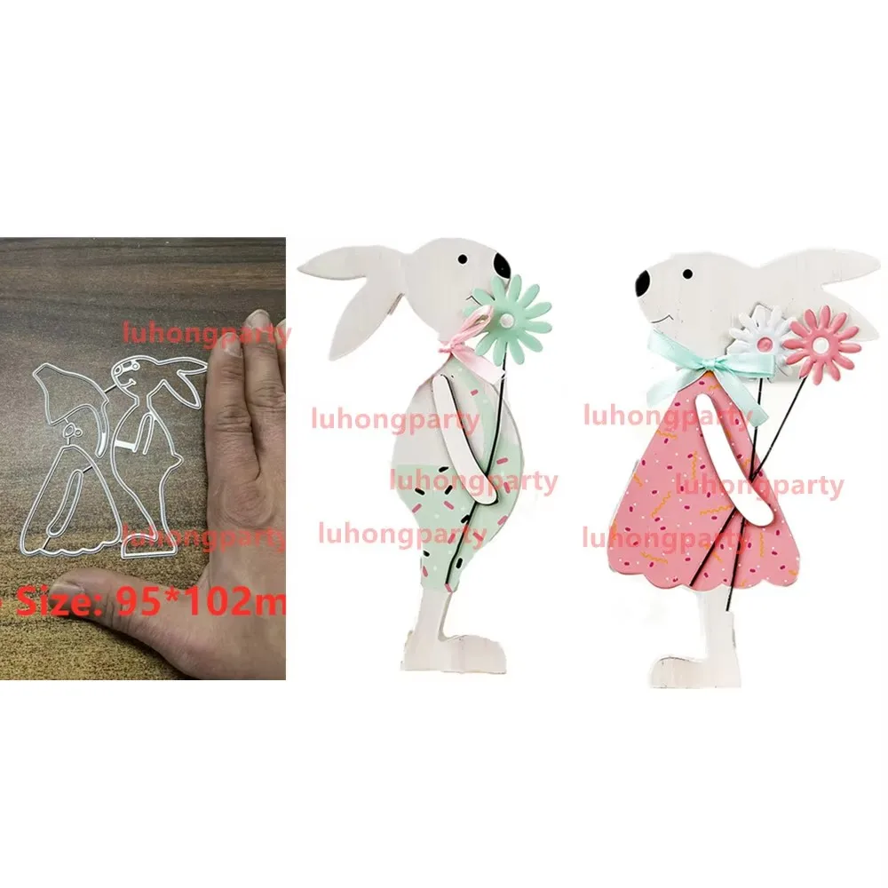 1pc 사랑스러운 부활절 토끼 금속 절단 다이 스텐실 DIY Scrapbooking 장식 엠보싱 공예 다이 컷 템플릿