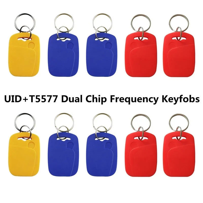 5/10PCS RFID Smart Dual Frequency Chip Card 125Khz T5577 EM4305 Rewritable Badge 13.56Mhz UID Changeable  Copy Token Key 6
