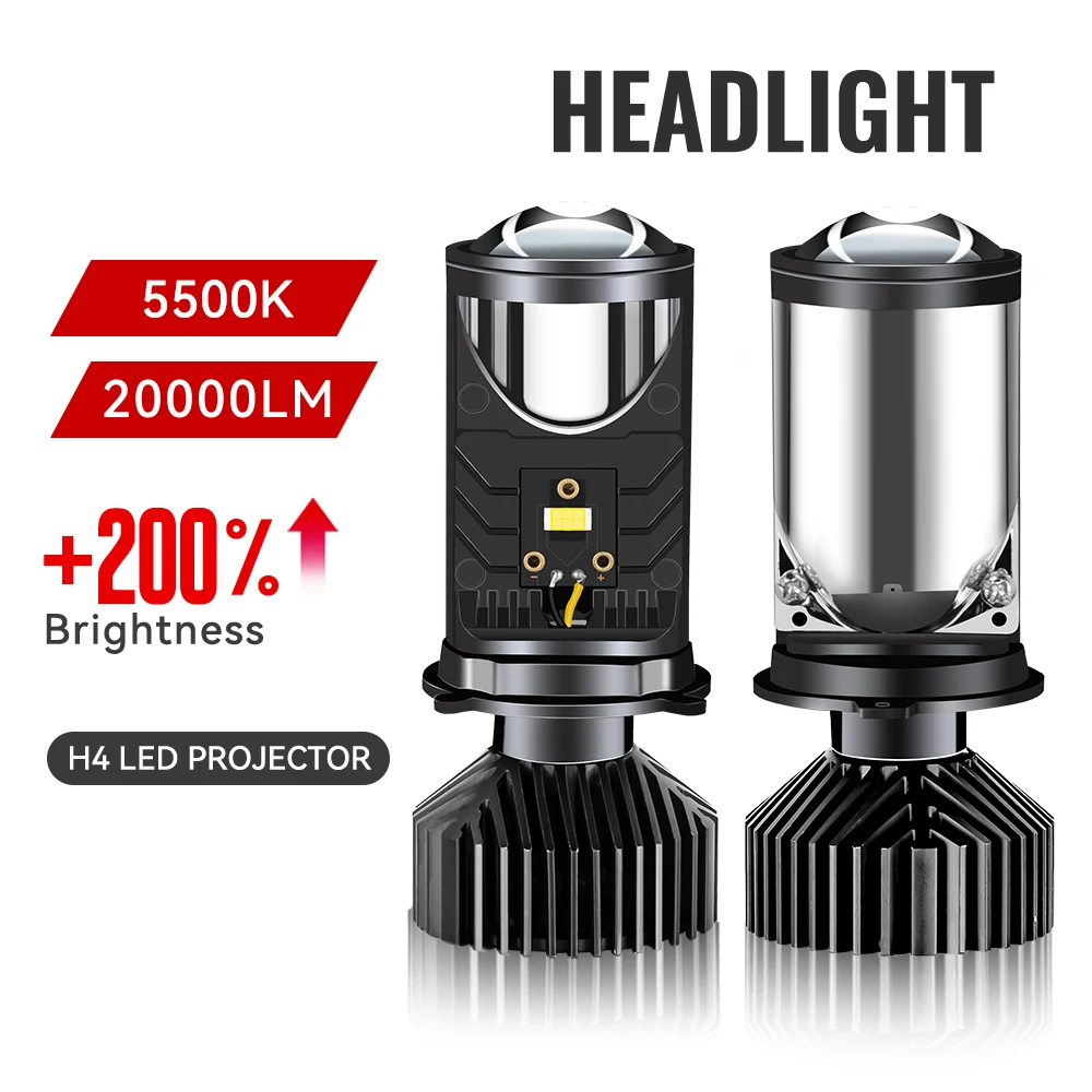 Super-Bright-Mini-Canbus-Y6-H4-LED-Car-Headlight-6500k-Lens-Auto-Lamp ...