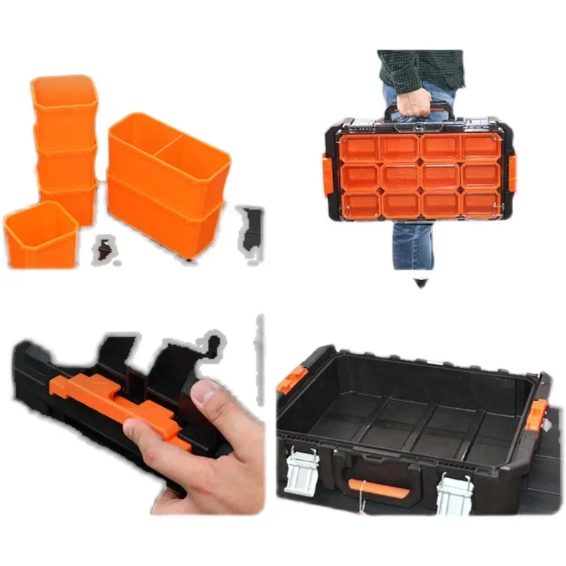 Tactix Tactix Toolbox Household Multi-Function Stacking Combination Trolley Storage Box Set Storage Box Flexible 5