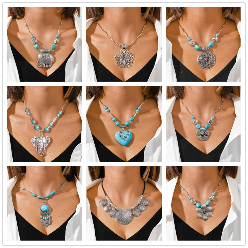 Collana da donna con ciondoli a goccia in zircone colorato, acciaio in