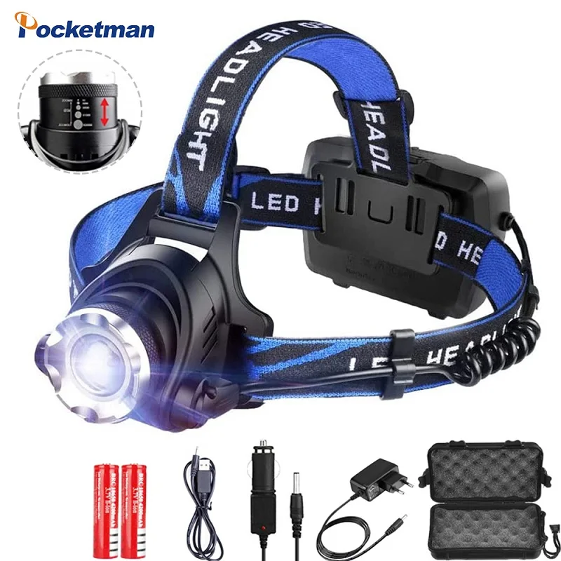 Headlamp Flashlight USB Rechargeable Led Head Lamp IPX4 Waterproof Headlight with 4 Modes Perfect for Camping Hiking Hunting