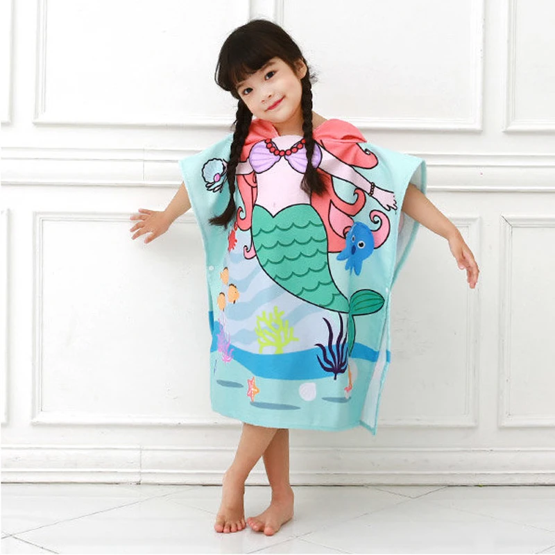 Baby Stuff Rainbow Unicorn Children's Bath Towels 3-8 Years Kids Towels Beach Robes Newborn Baby Wrap Blankets Hooded Cloak bath towel baby towel