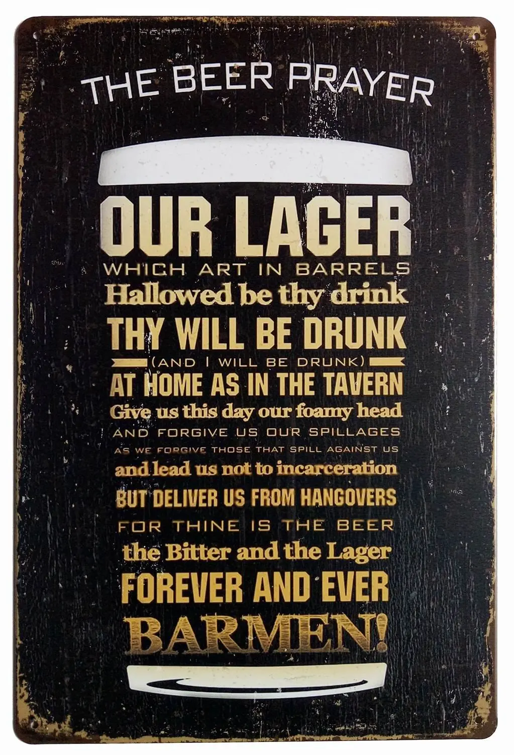 

The Beer Prayer Tin Sign Retro Nostalgic Wall Retro Metal Bar Pub Poster