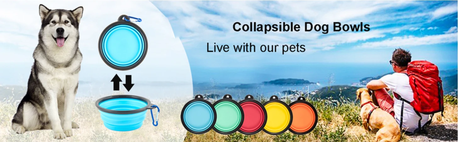 Title 1, Dog Bowl Pet Collapsible Bowls Travel Dog Cat W...