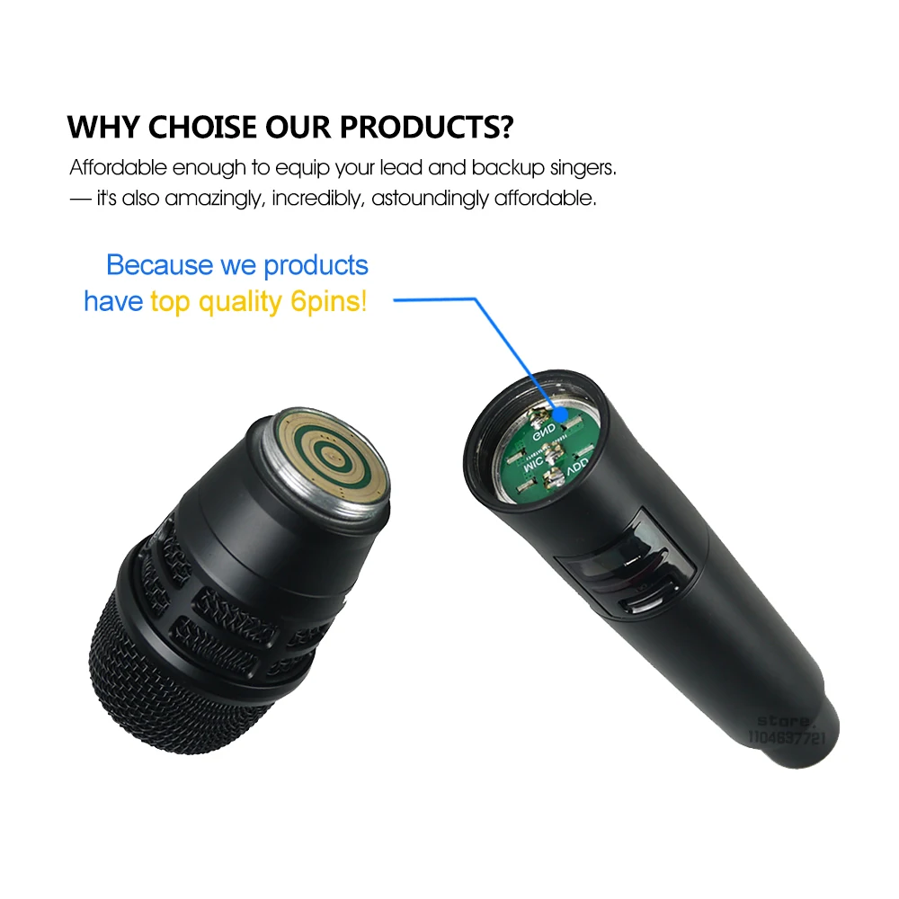 AD4D Wireless Dynamic Microphone Dual Channel Digital Audio System with Dual Handheld Transmitter For Live Vocal Stage Karaoke