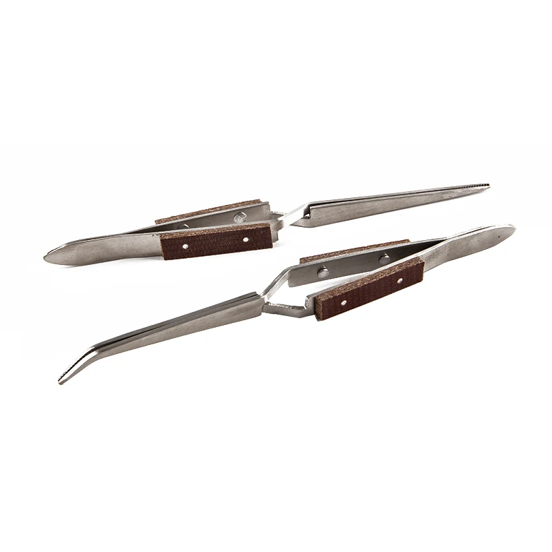 1Pc Stainless Steel Cross Locking Lock Tweezers Self-Locking Jewelry Soldering Craft Repair Hand Tool Corrosion Resistant tweezer tool soldering tweezers