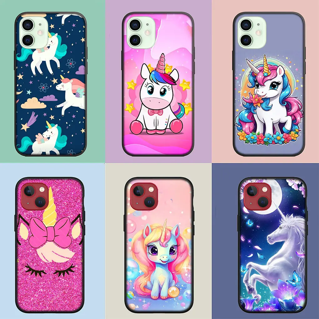 Whimsical Unicorn Cartoon Horse Soft Silicone Phone Case
