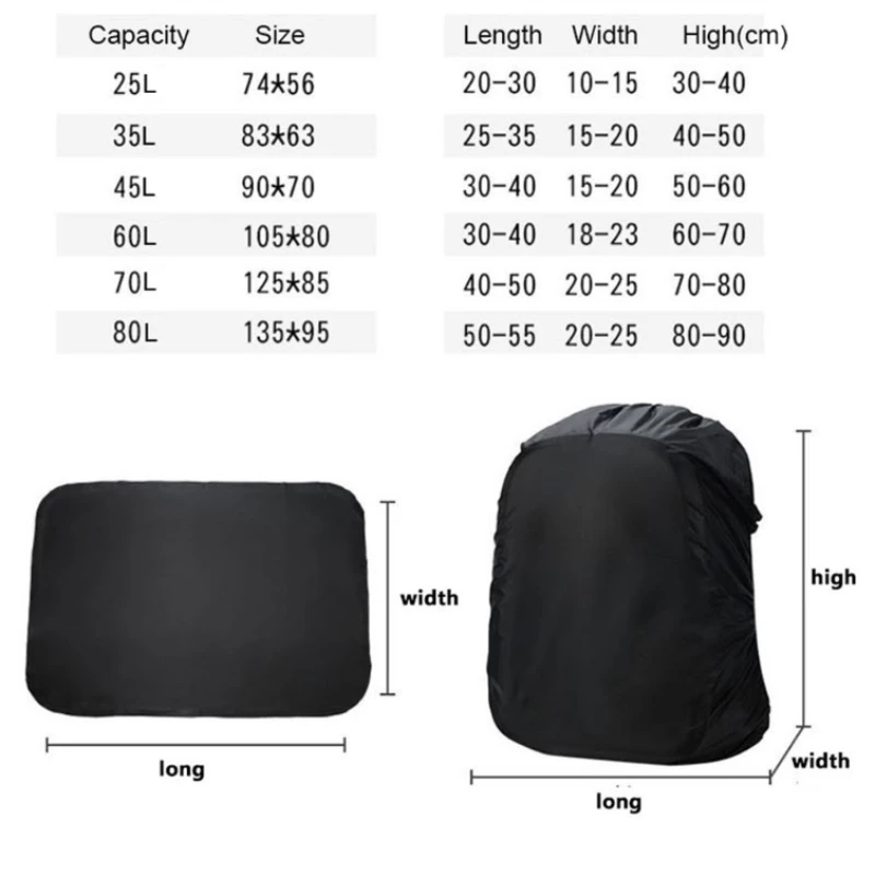 Waterproof Backpack Cover Dustproof Rain Cover For Backpack Rainproof Cover Outdoor Camping Hiking Climbing backpack Bag cover 6
