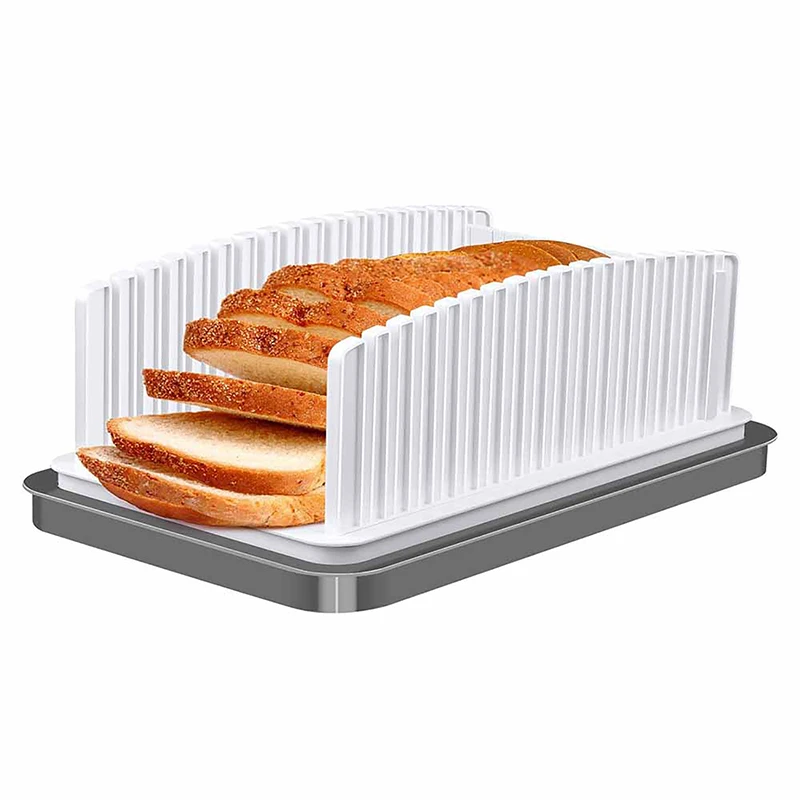 1PC Bread Slicer Foldable Baking Toast Slicer With Crumb Tray Bread Slicer Cutter Mold Maker Slicing Loaf Kitchen Tools 1