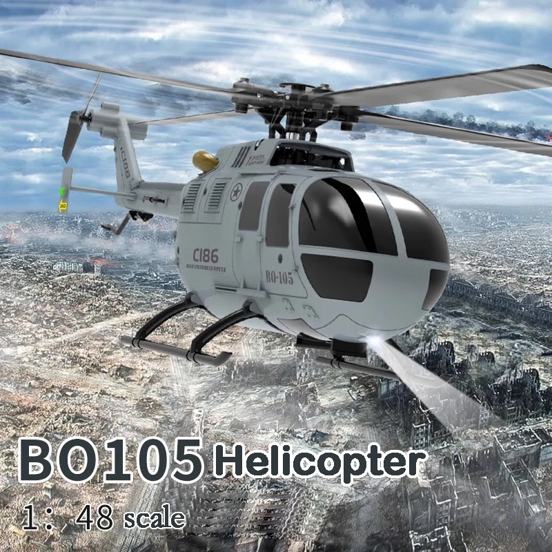 Helicóptero C186 PRO RC 2,4G, 4 canales, 4 hélices, 6 ejes, giroscopio electrónico para estabilización, Control remoto, juguetes para niños - Imagen 2