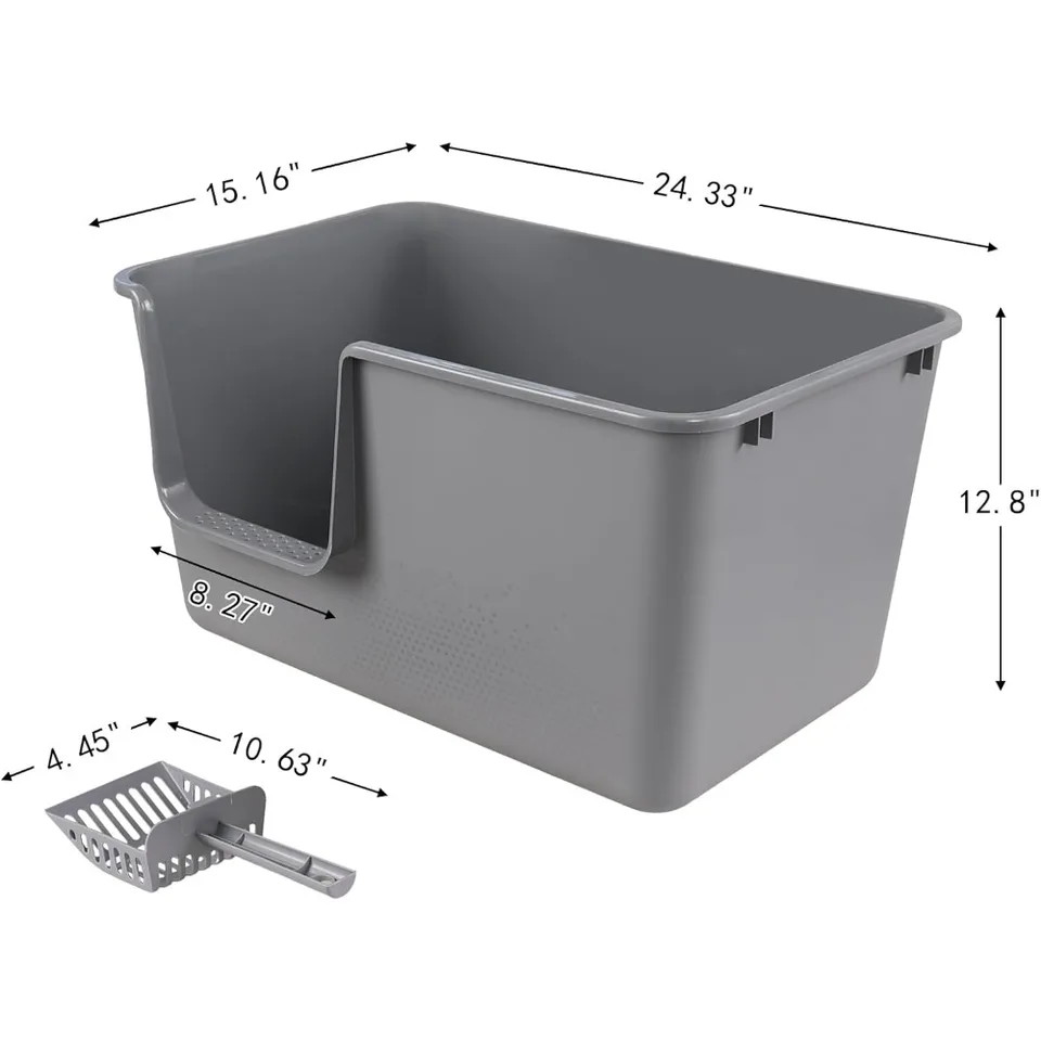Large Open Top Cat Litter Boxes Set of Four