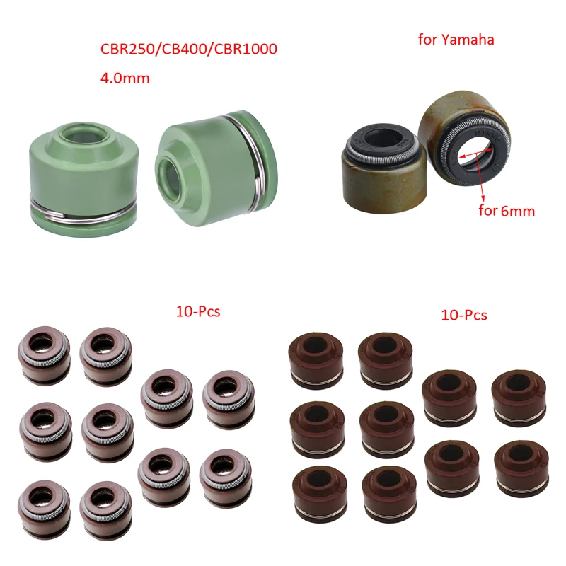 

Motorcycle Engine Valve Stem Oil Seal for Honda Yamaha Kawasaki Suzuki 3.5mm 4mm 4.5mm 5mm 5.5mm 6mm Universal 70cc-150cc-250cc