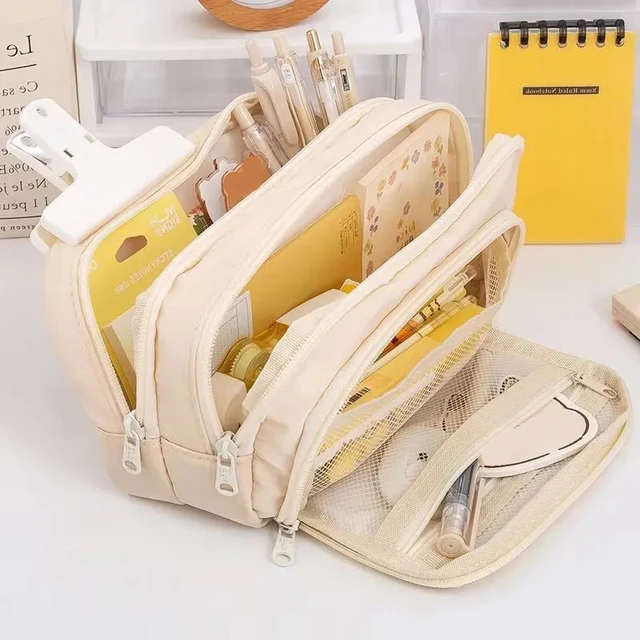 Large Capacity Transparent Pencil Bag Aesthetic School Cases Kawaii  Stationery Holder Bag Pen Case Students School Supplies - Pencil Bags -  AliExpress