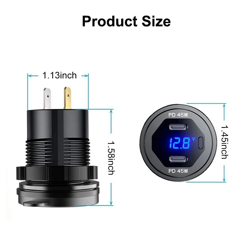  PD Ʈ   , ˷̴ USB C  , LED а  ÷,  е ο, 45W, 12V, 24V