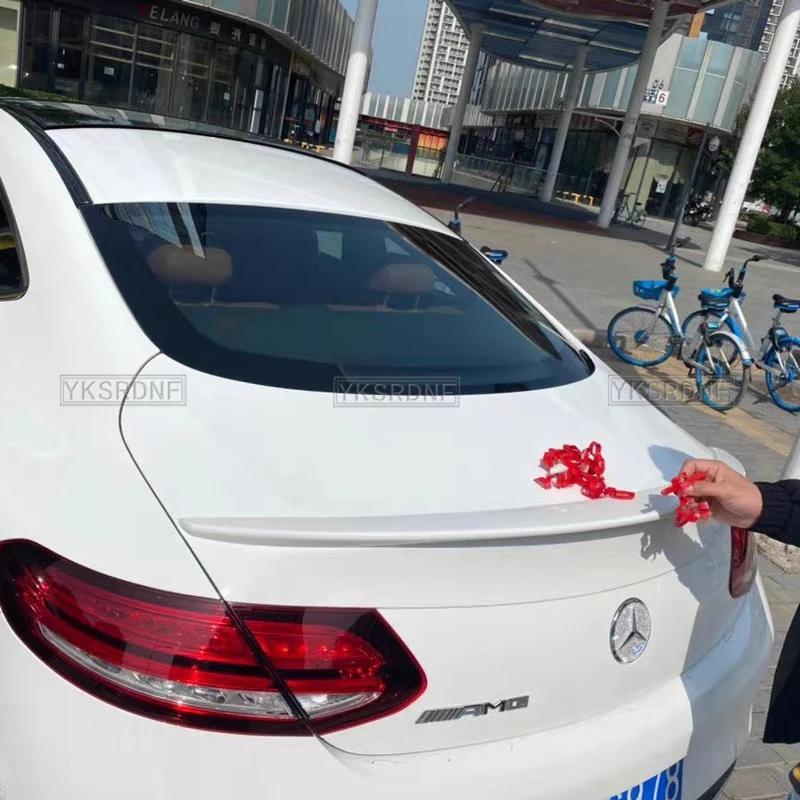메르세데스 벤츠 C63 W205 C205 2015 + C 클래스 C250 C300 C350 2 도어 쿠페 ABS Carbo 리어 루프 스포일러 트렁크 립 부츠 윙