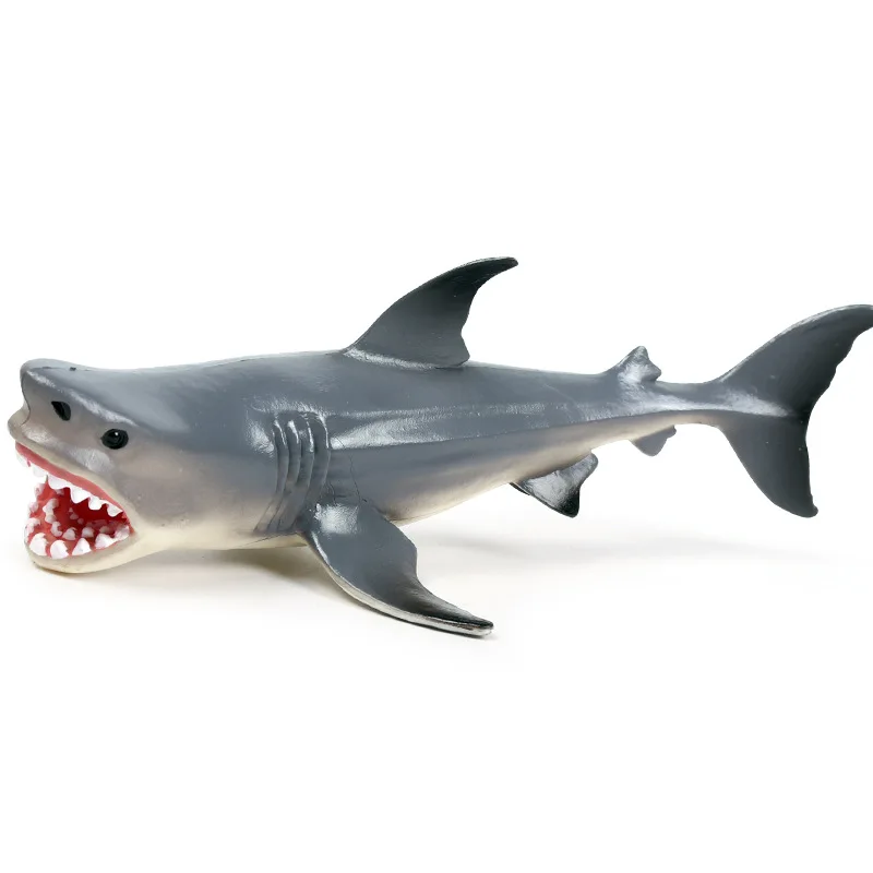 

Твердая искусственная игрушка, большая белая акула, Мужская Мерцающая Акула, морское животное, модель акулы, кукла