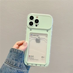 Dopamine Ins Card Pack Y2K - Inspired Cute Phone Case with Card Slot Cover - iPhone 15 Plus (Green)
