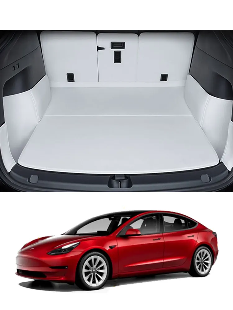CARCTR Napa Leather Car Trunk Mat for Model Y 2021-2023 Trunk