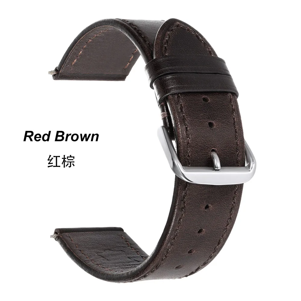 Vintage Genuine Calfskin Leather Watchband - Oil Wax Discoloration Soft Strap