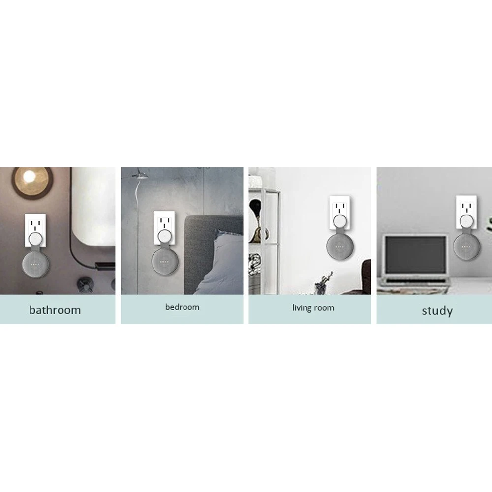 1Pcs Google Audio Wall Bracket Suitable for Google Nest Mini Second Generation Socket Hanging Hanger Bracket-Black