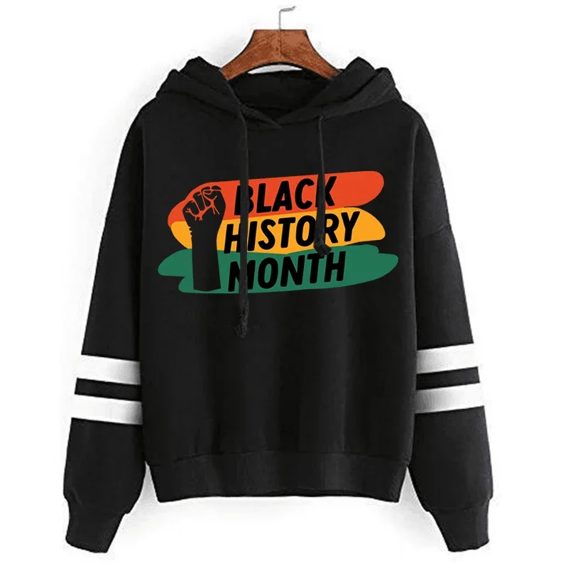 

BLACK HISTORY MONTH Hoodies Teens Vintage Sweatshirt Women Fashion Clothes Africa Story Month Streetwear Casual Female Y2k Tops