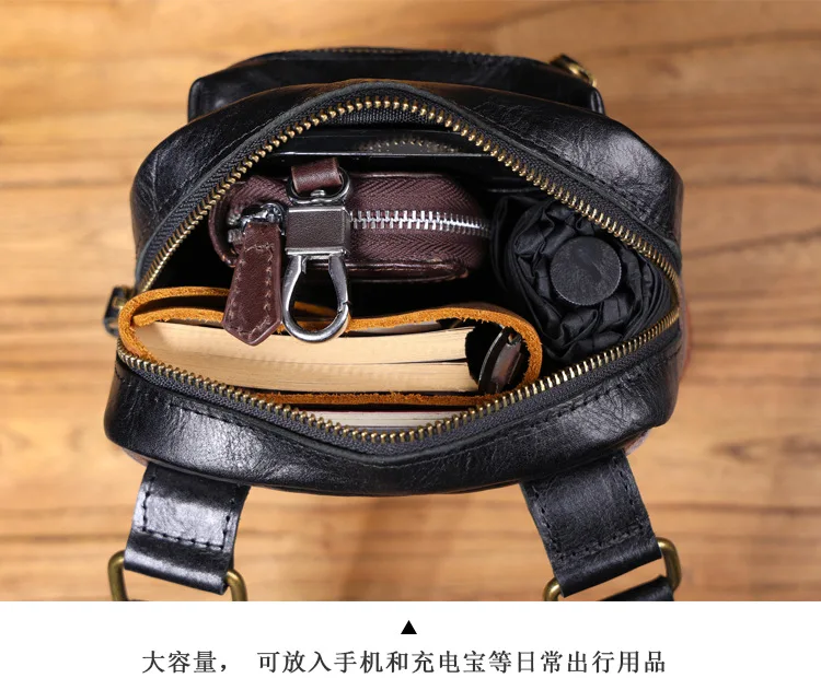 PNDME Casual Designer handgemachte hochwertige echtes Leder Herren Umhängetasche Outdoor täglich Luxus Rindsleder Umhängetasche – Detail 14