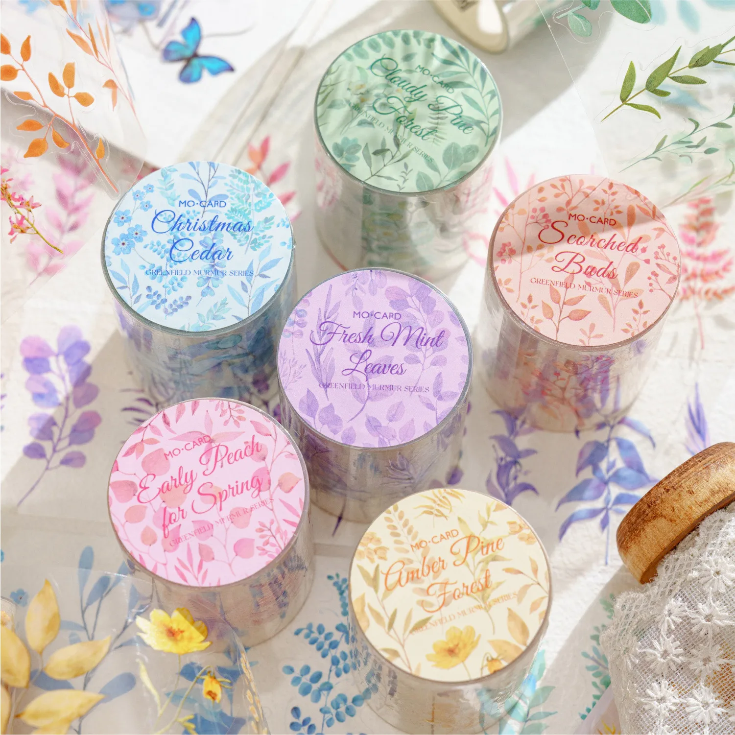 여름 녹지 와시 테이프, 녹색 열대 잎 마스킹 테이프, 모듬 식물, 선인장 다육 식물 장식 테이프 스티커, 50mm