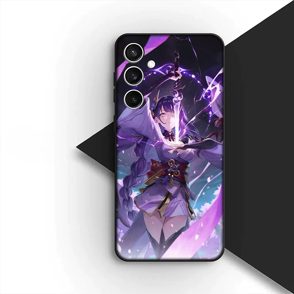 Elegant Raiden Shogun Phone Cover - Soft Protective Case with Genshin Impact Design
