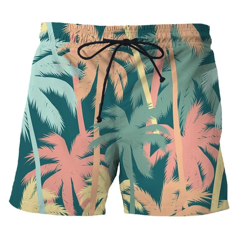 

Hawaii Coconut Tree 3D Printing Beach Shorts For Men Boys Casual Short Pants Harajuku Style Street Cool Summer Swimming Trunks
