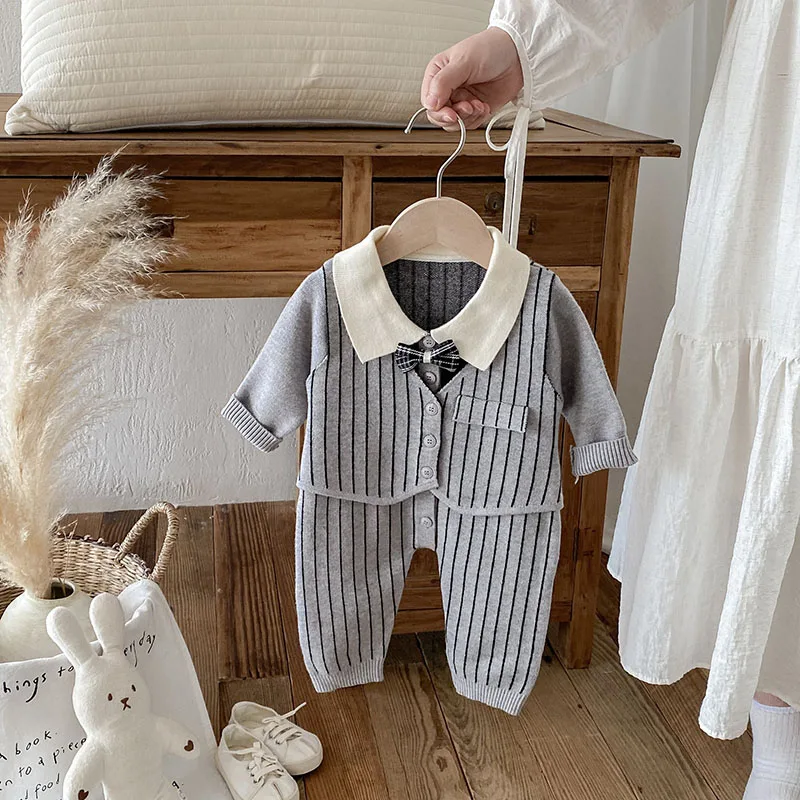 Autumn Baby Boys Thin Knitted Jumpsuit