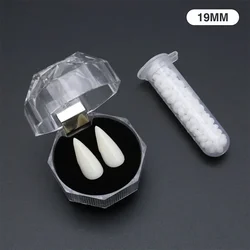 Vampire Fangs Halloween Cosplay Kit with Eco - Friendly Resin and Glue (Boxed 1.9cm set)