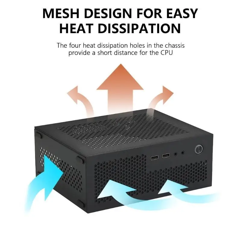 Compact Mini-ITX HTPC Case with USB 3.0/2.0 Ports for Home Theater and Gaming