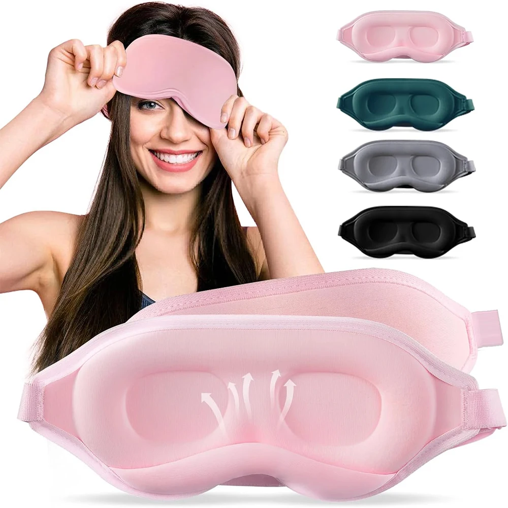 Ultra Comfort 3D Contoured Sleep Mask - 100% Light Blocking & Pressure-Free Eye Cover