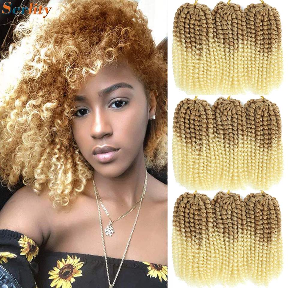 Kinky Curl Crochet Hair 8 12 Inch Marlybob Jerry Curl Natural Synthetic Afro Curly Short Passion Twist Marlybob Crochet Braids 4