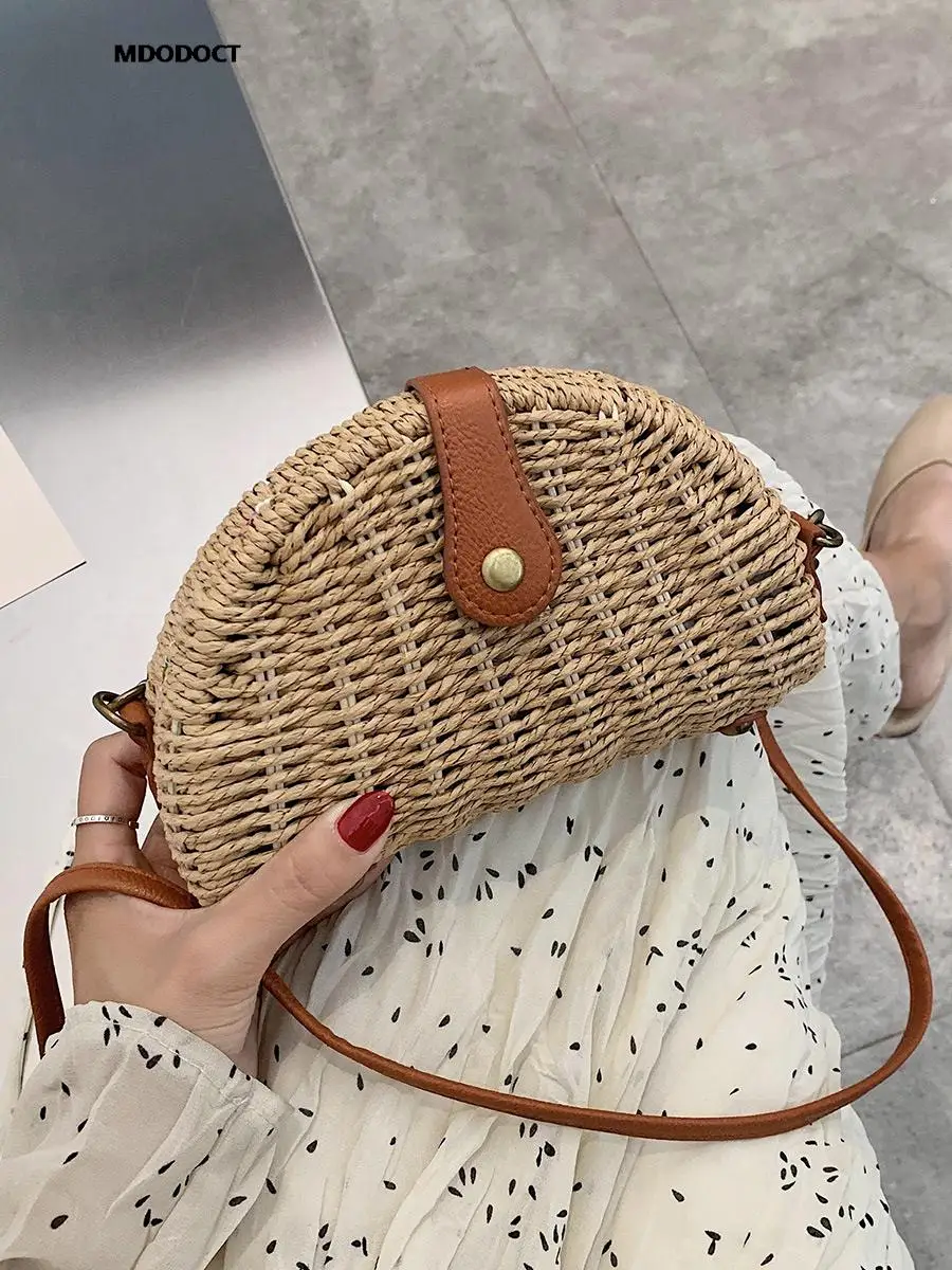 2023 New Straw Crossbody Bag For Women Bohemian Small Knitting Summer Purse  And Luxury Handbag Vacational Bucket Beach Bags - AliExpress