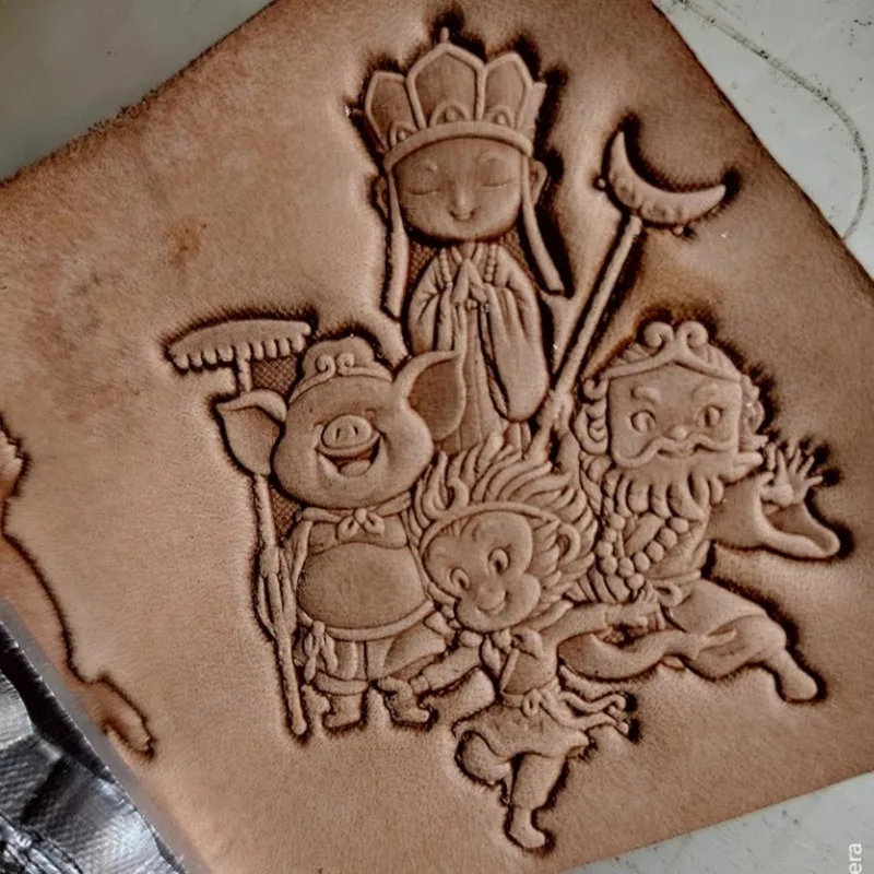 Journey to the West Metal Stamp Set-4pcs Aluminum Alloy 3D Embossing Mold for Leathercraft 68x58/67x43/65x38/79x58mm ﻿