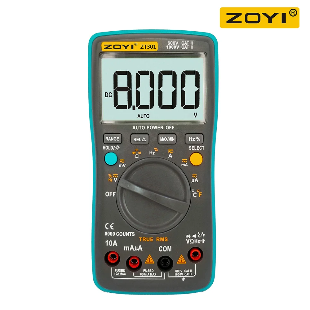 Digital-Multimeter-ZT-301-302-303-True-RMS-Auto-Range-Ammeter-Voltmeter ...