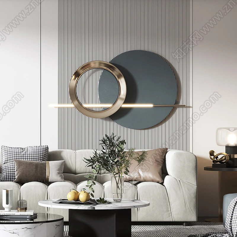 

Фон для дивана, украшение на стену, подвеска, круглая настенная декорация, гостиная, железный Современный простой подвесной орнамент