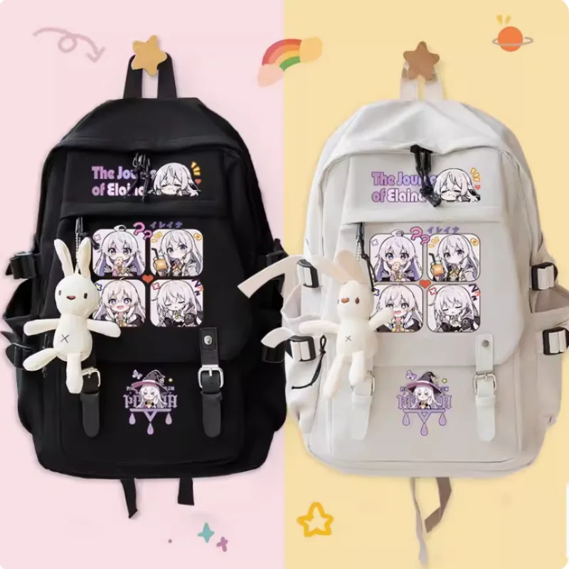 Anime The Journey Of Elaina Cartoon Bag Women Man Fashion Leisure Belt Teenagers Student Backpack Handbag B062