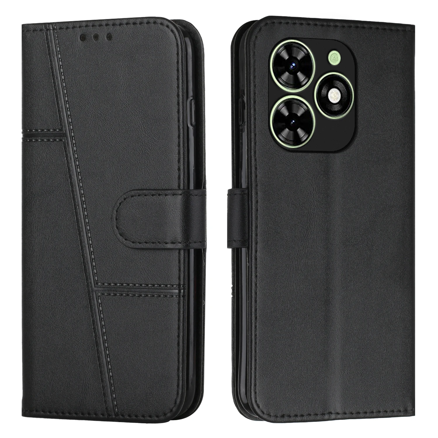 Leather Phone Wallet Case - Elegant Book Design Cover