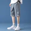 2024 Men Summer Thin Style Ice Shreds Slim Comfortable Ice Shreds Casual Contrasting Colors Motion Straight Cylinder Shorts 1