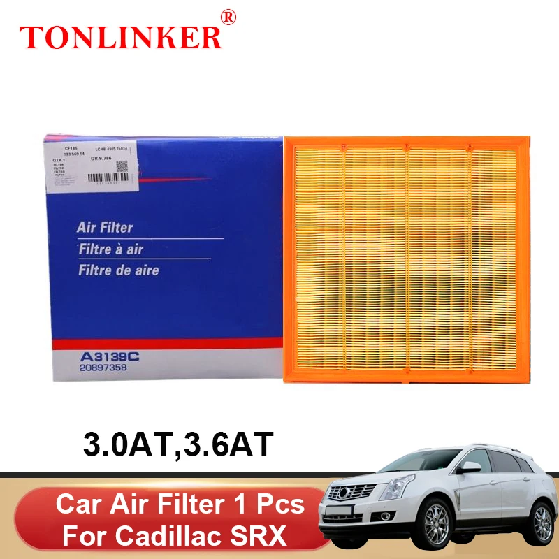 

TONLINKER Air Filter 20897358 For Cadillac SRX 2009 2010 2011 2012 2013 2014 2015 2016 2017 3.0AT 3.6AT Car Accessories Goods