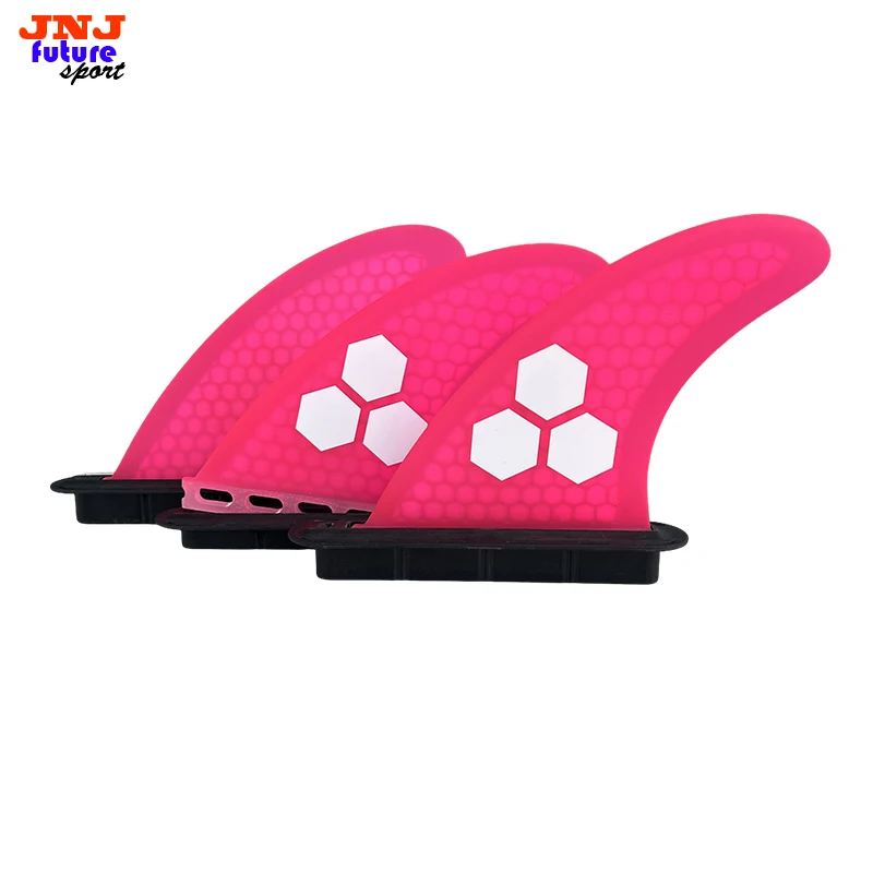 JNJFutureFiberglassPinkSurfboardFinMfMediumThrusterTemplate