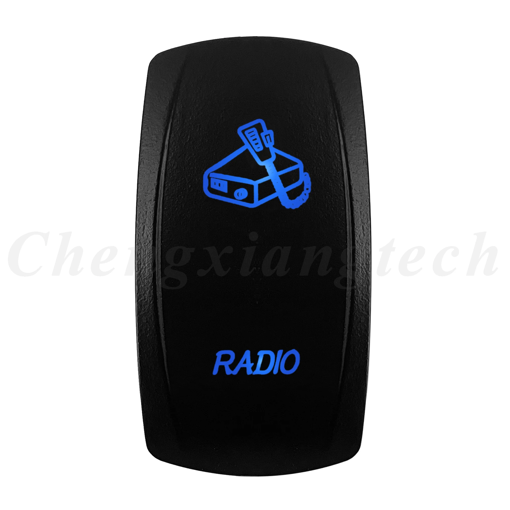 12V 20A Blue LED Waterproof Laser Rocker Switch - IP68 Rated