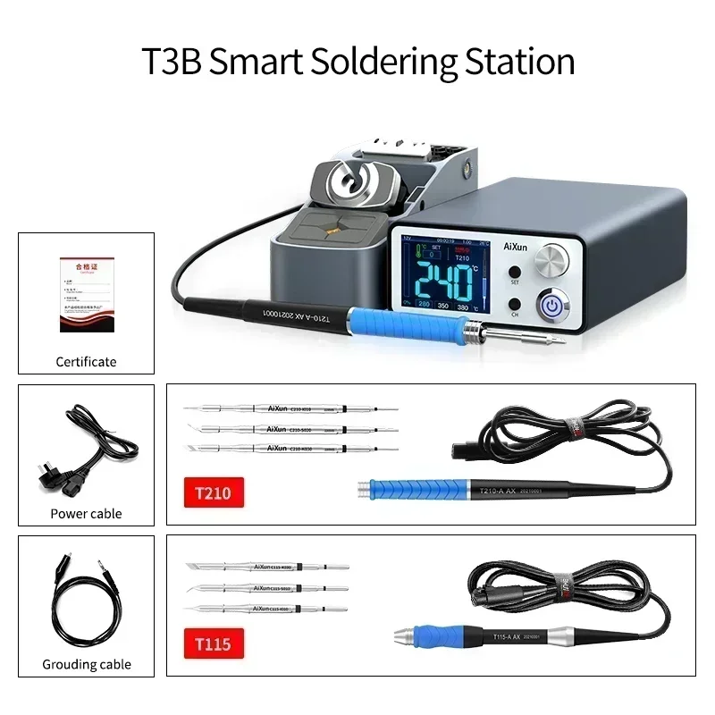 JC AIXUN 스마트 납땜 다리미 스테이션, PCB SMD BGA 용접기 수리 도구, T210, T245 재작업 스테이션, T3B, T3A, T320