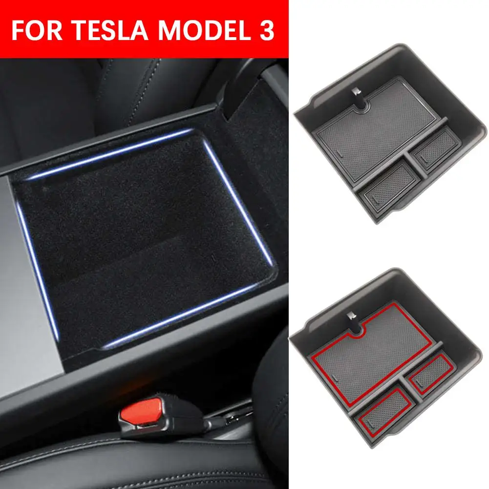 [Nouveau 2024] GAFAT Tesla Model 3 2024 2025 Boîte de Rangement pour  Console Centrale, Tesla Model 3 Highland 2024 Organisateur avant Plateau  Boîte à